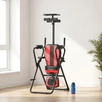 SPORTNOW 3-in-1 Inversionsbank Inversionstisch mit 3 Inversionswinkel Liegestütz- & Klimmzugstangen Kopfstütze(m-9)