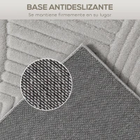 HOMCOM Alfombra Salón 160x120 cm Pelo Corto Estilo Moderno Base Antideslizante Tejida a Máquina Gris(m-5)
