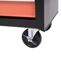 HOMCOM Carrello Porta Utensili Attrezzi Attrezzatura con Cassettiera 61.5 x 33 x 76cm Nero e Arancione(m-8)