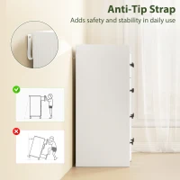 HOMCOM 4 Drawer Chest of Drawers, Modern Dresser for Bedroom, Storage Cabinet for Living Room Entryway, White Wood Effect(m-5)
