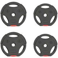 SPORTNOW Juego de Discos Pesas de 4 Piezas 2x5 kg 2x2,5 kg con Orificios de 2,5 cm para Entrenamiento Fitness en Hogar Negro(m-1)