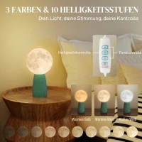 HOMCOM tafellampenset in planeten-Optiek, 3-kleurig, USB, kunststof, wit(m-5)