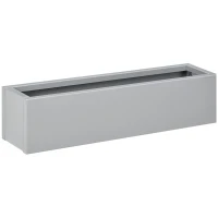 Outsunny stalen plantenbak met afvoergat voor balkon(m-1)