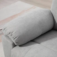 HOMCOM Fauteuil releveur électrique massant et dossier inclinable avec repose-pied télécommandes revêtement imitation lin gris(m-9)