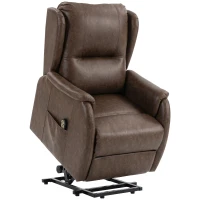 HOMCOM Power Lift Recliner Chair, Dual Motor Electric Lift Chair for Elderly with Remote Control, Brown(m-1)