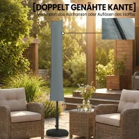 Outsunny Hoes voor tuinparasol, weerbestendig, met ritssluiting, gemaakt van Oxford-polyester, 178 cm, Grijs(m-7)