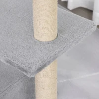 PawHut 96cm Cat Tree for Indoor Cats Condo Sisal Scratching Post Cat Tower Kitten Play House Dangling Ball Activity Center Furniture Grey(m-8)