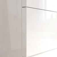 HOMCOM High Gloss 4-Drawer Chest of Drawers, Space-Saving Bedroom Storage Unit with Smooth Runners, White(m-11)