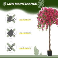 HOMCOM Artificial Plants Murraya, 120 cm Artificial Blossom, Fake Plants in Pot, Large Red Artificial Tree with Flowers for Home House Office Garden Decoration (2 Pack)(m-6)