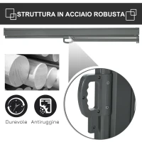 Outsunny Frangivista da Giardino Estensibile fino 3 m e Alto 1.6 m, Poliestere Anti UV e Alluminio, Grigio(m-5)