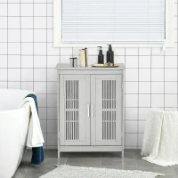 kleankin Modern Bathroom Floor Cabinet - Grey(m-10)
