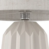 HOMCOM Tafellamp met linnen lampenkap, tuimelschakelaar, nachtlamp / bureaulamp, 22 x 22 x 39 cm, beige(m-11)