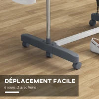 HOMCOM Séchoir à Linge étendoir pliable ailes latérales utilisation intérieure et extérieure 142 x 55 x 172 cm 4 niveaux gris(m-7)