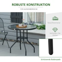 Outsunny Balkontafel tuin bijzettafel tuinmeubelen terrastafel met parasolgat(m-6)