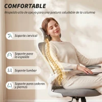 HOMCOM Silla de Escritorio de Malla Transpirable con Altura Ajustable Reposacabezas y Soporte Lumbar Ajustables Gris(m-4)