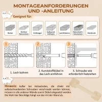 PawHut 5-delig Katten Klimset met Krabpaal, Springplatformen, Ladder, Huis, Wandmontage, Beige(m-7)