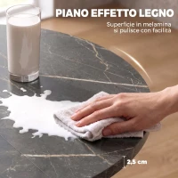 HOMCOM Tavolo Pranzo Allungabile 4-6 Posti con Prolunga a Farfalla, Base a X, Marmo Nero(m-5)