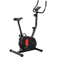 SPORTNOW Bicicleta Estática con Resistencia Magnética Ajustable Sensor Pantalla LCD y Asiento Regulable 88x50,5x131,5 cm Negro(m-11)