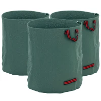 Outsunny Tuinafvalzakken 3x272L Waterdicht met Handvatten, UV Bescherming Groen(m-10)