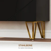 HOMCOM Schoenenkast met 2 Deuren, Schoenenrek, Schoenenopberging met 3 Verstelbare Planken 72 x 31,5 x 95 cm, Zwart(m-7)