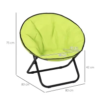 Outsunny Klapstoel, Opvouwbare Stoel, Campingstoel, Tuinstoel, Gepolsterde Stoel, Opvouwbaar, Metaal + Oxfordstof, 80 x 80 x 75 cm, Geel(m-3)