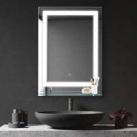 HOMCOM Miroir Lumineux LED 22 W Interrupteur Tactile étagère intégrée 50L x 4l x 70H cm(m-10)