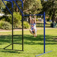 AIYAPLAY Klimrek Outdoor Klimtoren met turnstok en optrekstang voor 3-8 jaar kinderen tot 150kg 250x190x180 cm Zwart(m-9)