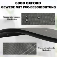 Outsunny Afdekhoes voor tuinschommel, Beschermhoes voor Hollywoodschommel, Waterbestendig, 177 x 114 x 152 cm, Grijs(m-5)
