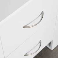 HOMCOM Bedside Table with 2 Drawers, Nightstand with Handles and Elevated Base, Side Table for Bedroom, Living Room, White(m-8)