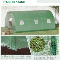 Outsunny Buitenkas met raam donkergroen 4,5 x 3 m(m-5)
