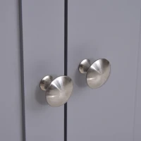 kleankin Mobile Sottolavabo per Bagno con Ripiano Regolabile, Mobiletto Sottolavabo con Intaglio a U, Mobile Bagno Moderno e Salvaspazio, Adatto a Lavabi a o senza Colonna, 60x30x60 cm, Bianco e Grigio(m-7)