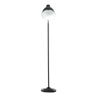 HOMCOM Lampada da Terra 140cm con Paralume Regolabile ed Estraibile, Base Rotonda, Interruttore a Pedale in Metallo Nero(m-8)