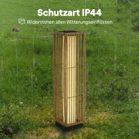 Outsunny Solar staande lamp Rattan solarlampen met lichtsensor Automatische LED zonne-lamp in boho-stijl IP44(m-7)