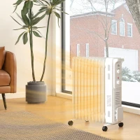 HOMCOM 2.5kW 11 Fin Oil-Filled Radiator - White(m-2)
