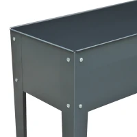 Outsunny Verhoogd bloembed plantenbak kruidenbed 3 afvoergaten bloembak met metalen poten(m-4)
