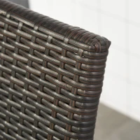 Outsunny Tumbona de Jardín de Ratán 192x74x55 cm con Respaldo Reclinable en 7 Posiciones Reposabrazos y Ruedas Marco de Aluminio para Patio Terraza Balcón Marrón(m-8)