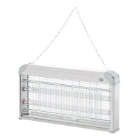 Outsunny Lámpara Antimosquitos Eléctrico 30W Mata Mosquitos Eléctrico con Luz UV Efecto 60 m² 48,5x8,5x26,5 cm Gris(m-12)