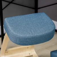 Vinsetto Kniestoel, ergonomische zittingkruk, gewatteerde kruk voor gezonde zithouding, berkenhout, 120 kg belastbaar, Blauw(m-7)