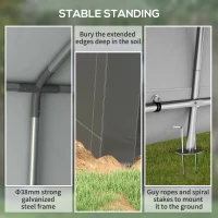 Outsunny 3.6 x 2.1m Portable Outdoor Shed, with Window - Dark Grey(m-5)