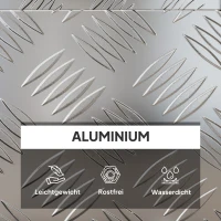 HOMCOM Gereedschapskist opbergbox van aluminium met slot en sleutels 50 x 15,5 x 20,5 cm(m-4)