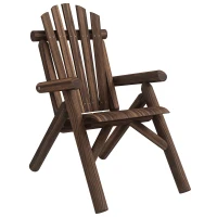 Outsunny Tuinstoel, Outdoor Hoge Rugleuning, tot 113 kg, weerbestendig, Grenenhout, Bruin(m-11)