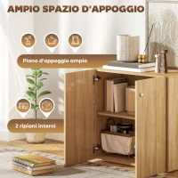 HOMCOM Mobiletto Multiuso a 2 Ante, Mobiletto Soggiorno o Ufficio in Legno con Maniglie in Alluminio, 70x39x70cm(m-4)