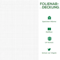 Outsunny Mini kas, broeikas, 2 ritssluitingdeuren, scheurbestendige folie, metalen frame, 1,8 x 1 x 1 m, wit.(m-4)