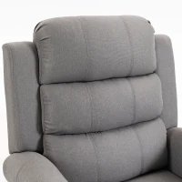 HOMCOM Power-lift relaxfauteuil met vibratiemassage en warmte, USB-aansluiting, zijvakken en afstandsbedieningen, lichtgrijs(m-10)