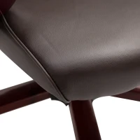 Vinsetto High Back Executive Office Chair Swivel Computer Desk Armchair Tilting Seat Height Adjustable Ergonomic Bonded Leather Wooden Base (Brown)(m-8)