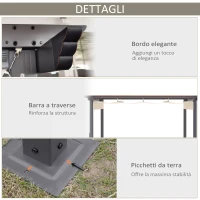 Outsunny Gazebo Pergola da Giardino 3x3m con Tenda Retrattile, in Alluminio e Poliestere, Bianco Crema(m-6)