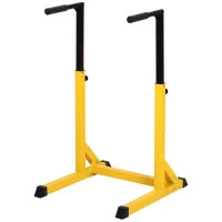 HOMCOM 66Lx75Wx119H cm Dip Station Chin Up Parallel Bars Pull Up Power Tower Home Gym Workout Bicep Tricep Fitness Equipment Height Adjustable(m-1)