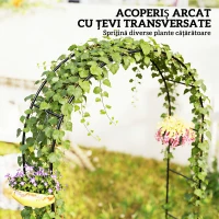 Outsunny Arc de Grădină din Metal cu Bază pentru Plante Cățărătoare pentru Ceremonii, Aniversări și Evenimente, Negru(m-4)