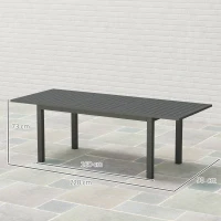 Outsunny Uitschuifbare Tuintafel Aluminium 160/220x90 cm Weerbestendig, Antislip Buffettafel Grijs(m-3)