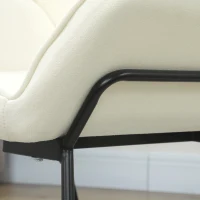 HOMCOM Butaca de Salón con Asiento Ancho y Acolchado Tapizado en Terciopelo Patas de Metal Sillón para Salón Crema(m-8)